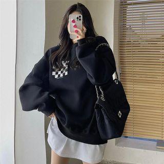 Checkerboard Oversized Pullover