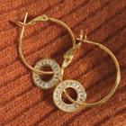 Cz Circle Hoop Earring 1 Pair - One Size