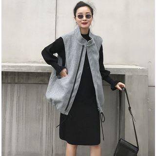 Stand-collar Wool Vest