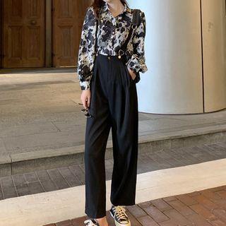 Tie Dye Shirt / Straight Fit Suspender Pants