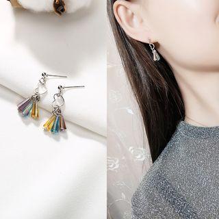Bead & Heart Dangle Earring 247 - 1 Pair - Multicolor - One Size