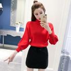 Turtleneck Sweater / Mini A-line Skirt / Set