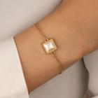 Square Chain Bracelet 22230 - Gold - One Size