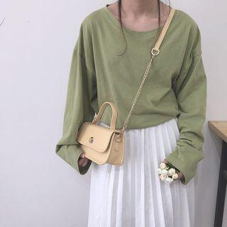 Top Handle Chain Flap Crossbody Bag