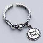 925 Sterling Silver Good Luck Disc Dangling Open Ring Ring - As Shown In Figure - One Size
