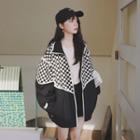 Chessboard Pattern Baseball Jacket