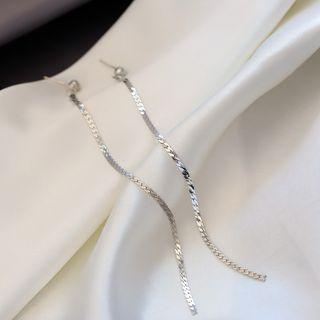 Plain Dangle Earring Silver - One Size