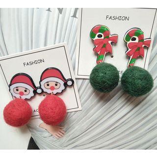 Christmas Pom Pom Earring
