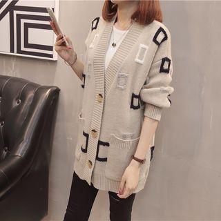 Square Print Cardigan
