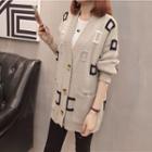 Square Print Cardigan
