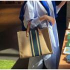 Linen Striped Hand Bag