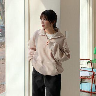 Kangaroo Waffle Anorak Sweatshirt