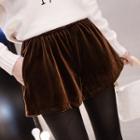 High Waist Velvet A-line Shorts