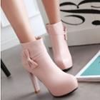Bow High-heel Ankle Boots