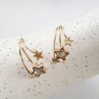 Star Drop Earring 1 Pair - S925 Sterling Silver Stud Earring - One Size