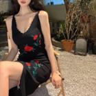 Embroidered Knit Midi Bodycon Dress (various Designs)