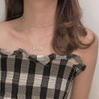 Rhinestone Love Lettering Pendant Choker Necklace As Shown In Figure - One Size