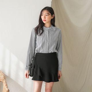 Inner Shorts Flounced Wrap Miniskirt