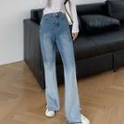 Gradient High-waist Slit Boot-cut Jeans