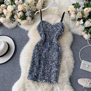 Sequin Suspender Skirt