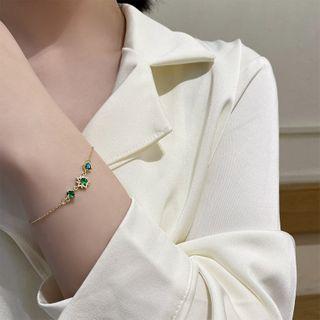 Rhinestone Bracelet Green - One Size