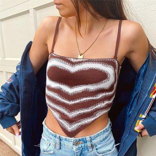 Color-block Knitted Cropped Camisole Top
