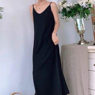 Plain Lace-up Sleeveless Dress