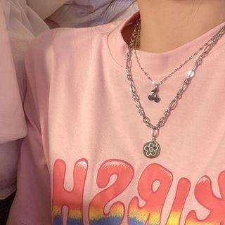 Flower Pendant Necklace 1 Pc - Flower Pendant Necklace - Silver - One Size