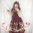 Print Lolita Dress / Frilled Trim Blouse