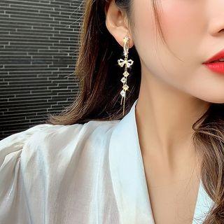 Rhinestone Drop Earring A04-19 - Bow - One Size