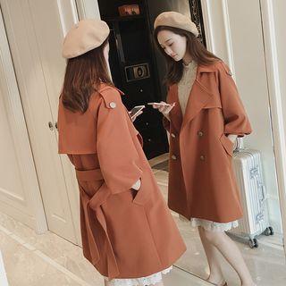 3/4 Sleeve Double Breasted Coat