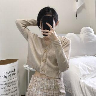 Plain Crop Cardigan