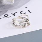 925 Sterling Silver Layered Open Ring Rs458 - Open Ring - One Size