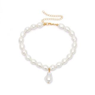 Irregular Pearl Necklace 2465 - White - One Size