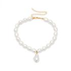 Irregular Pearl Necklace 2465 - White - One Size