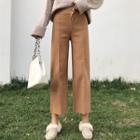 Slit Cropped Straight Cut Pants