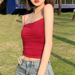 Plain Camisole Top Wine Red - One Size