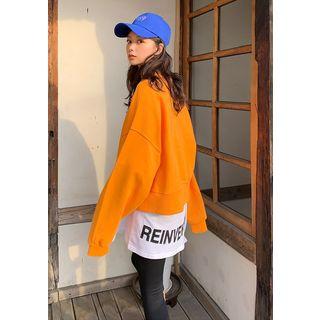 Letter Print Asymmetric T-shirt