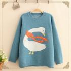Duck Jacquard Round-neck Sweater