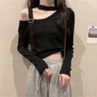 Cutout Buckled Knit Top