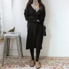 V-neck Ribbed Sweater Dress