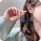 Heart Drop Earring 01 - 1 Pair - Gold & Blue - One Size