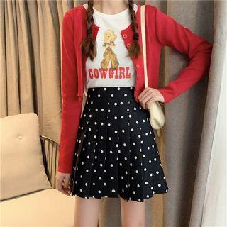 Polka-dot Mini A-line Skirt