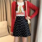 Polka-dot Mini A-line Skirt