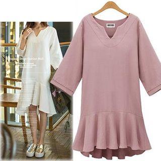 Ruffle Hem Midi Dress