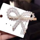 Faux Crystal Bow Hair Clip Gold - One Size
