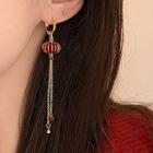 Fringe Earring 1 Pair - Red & Gold - One Size