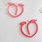 Peach Acrylic Earring 1 Pair - Red - One Size