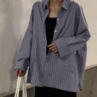Striped Shirt Grayish Blue - One Size