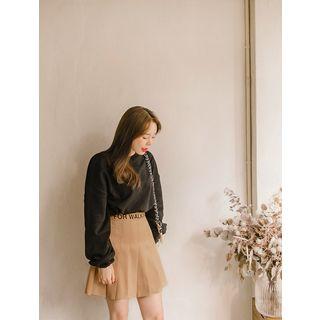 Drawstring-hem Oversized Cropped Sweatshirt